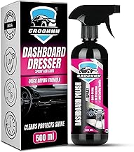 Groommm Car Dashboard Polish 500ML For Car Interior & Black Plastic Protectant | Car Interior Polish For Preventing Color Fading, Cracks & Sunrays Damage | Provides Rich Glossy Black Shine To Plastic