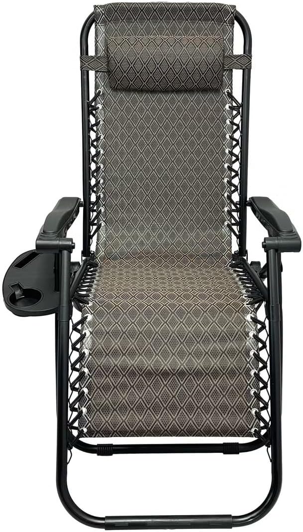 Zero Gravity Adjustable Lounge Chair for Outdoors – Foldable Camping, Beach and Garden Chair with Headrest & Cup Holder, Ideal for Poolside and Backyard