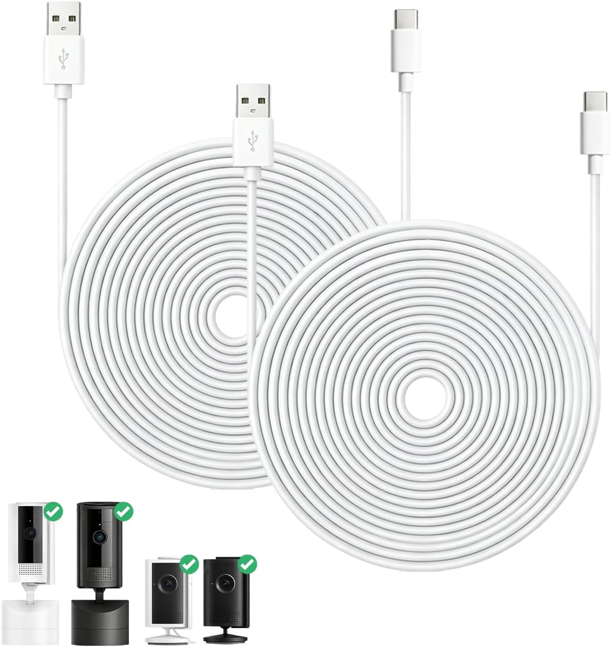 Power Cable Compatible with Ring Indoor Cam Plus (2K)/Pan-Tilt Indoor Cam