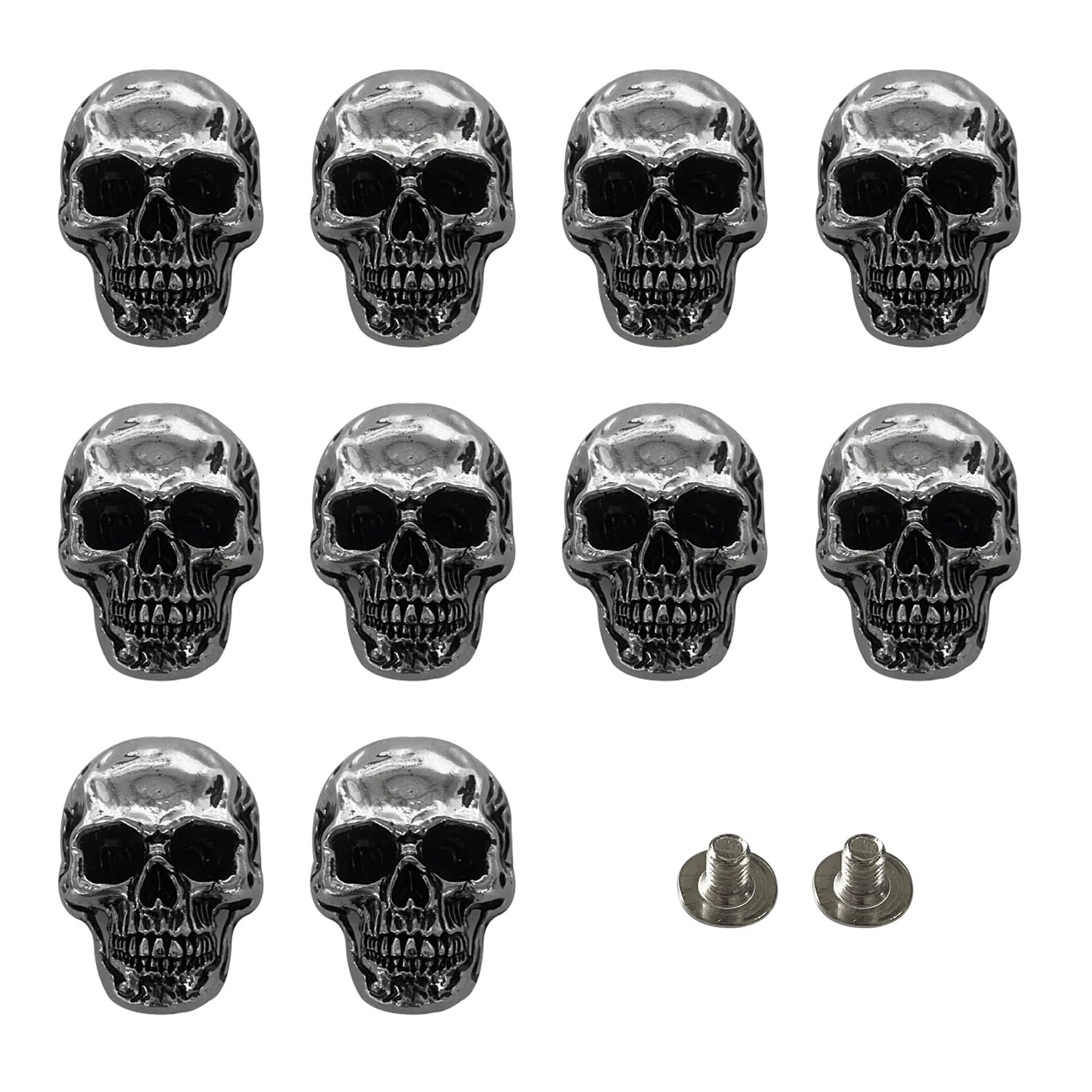 10 Pcs Skull Stud DIY Rivet Conchos for Leather Large Head Decorative Buckle for DIY Craft Making