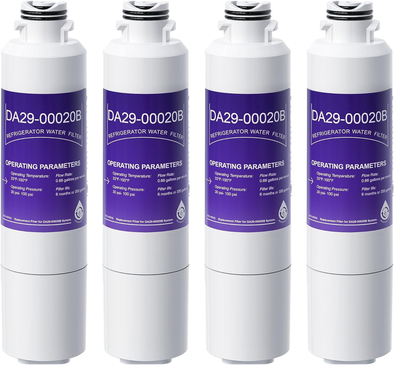 DA29-00020B Water Filter Compatible With Samsung Water Filter DA29-00020A/B,HAF-CIN/EXP,DA29-00020B-1,RF28HMEDBSR,RF263BEAESR,DA97-08006A-1,Reduces 99% of Chlorine,THM,VOCs,4 Pack DA29-00020B Water Filter Compatible With Samsung Water Filter DA29-00020A/B,HAF-CIN/EXP,DA29-00020B-1,RF28HMEDBSR,RF263BEAESR,DA97-08006A-1,Reduces 99% of Chlorine,THM,VOCs,4 Pack