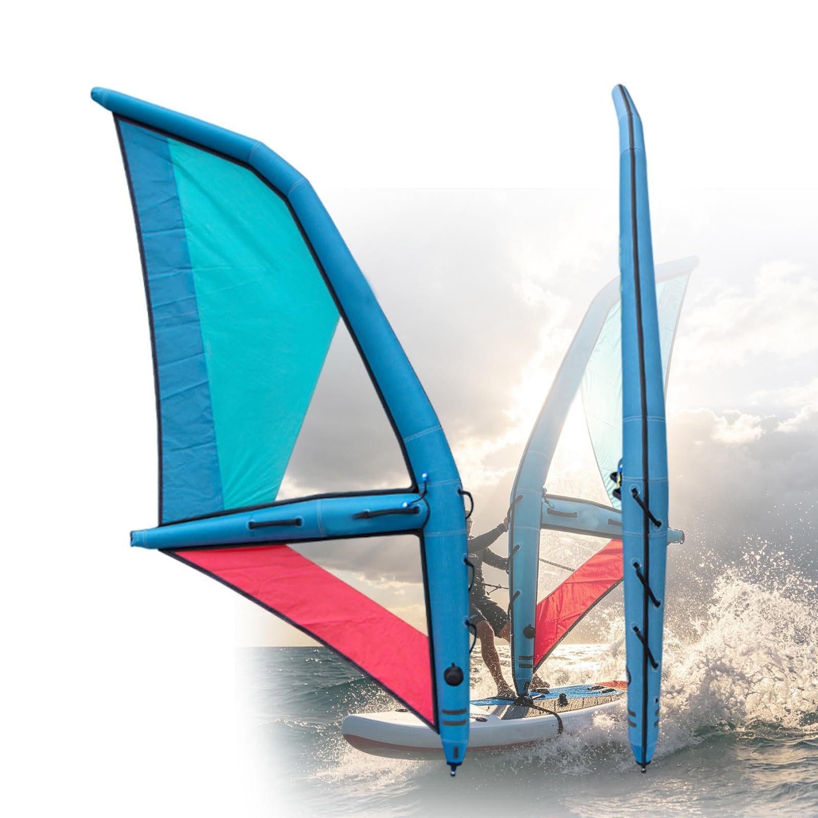 Vela SUP Portatile con Pompa E Borsa Trasporto | Vela Gonfiabile Paddle Board Con Tessuto Resistente, Custodia, Pompa Aria E Accessori Per Sport Acquatici Outdoor