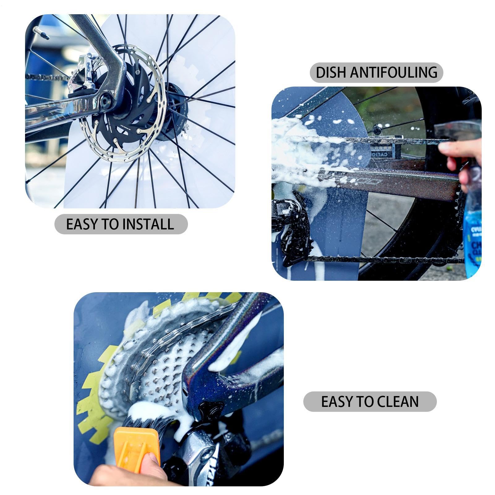 Housse de protection pour frein à disque de vélo – 51 x 33,5 cm, longue durée de vie | Accessoires de protection pour vélo faciles à installer, protectin anti-salissures pour le nettoyage