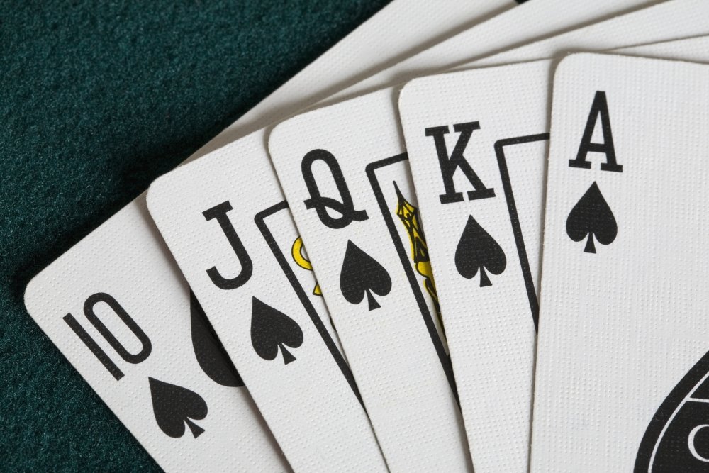 Posterazzi DPI1935329LARGE Close-Up Of Blackjack Playing Cards Showing Spades Royal Flush Poster Print, 38 x 24