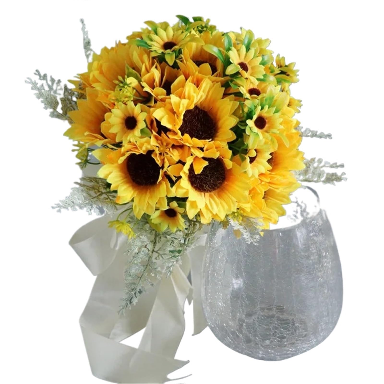 DSFIHJO Sunflower Wedding Bouquet Beautiful Sunflower Bouquet Silk Flower Artificial Flowers bridal Decoration Fake Wedding