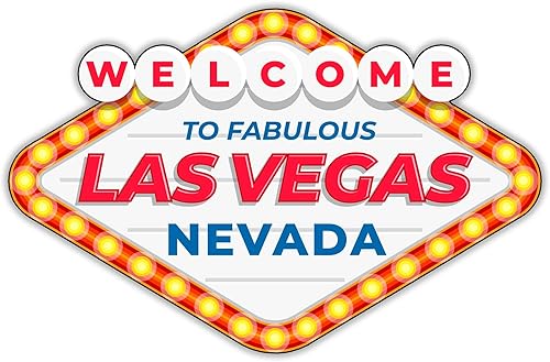 Miniatura 2 de Adhesivo de vinilo con letrero de Las Vegas, calcomanía de bienvenida a las fabulosas Las Vegas, calcomanías de equipaje de viaje (4 x 2.6 pulgadas)