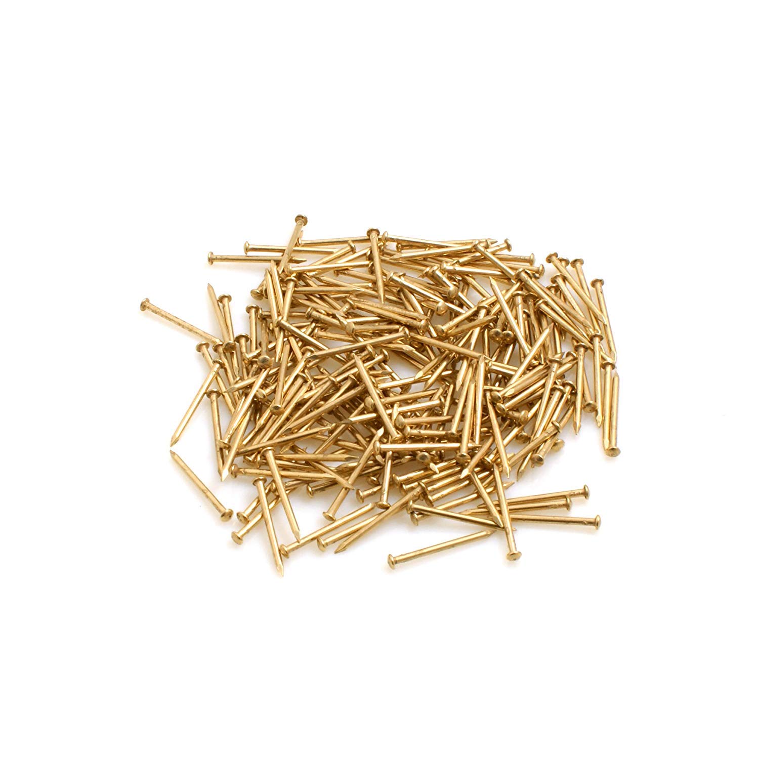 Design61Round Head Nails Nails 1.6 x 20 mm Iron Brass-Plated 100 g (Approx. 300 Pieces)