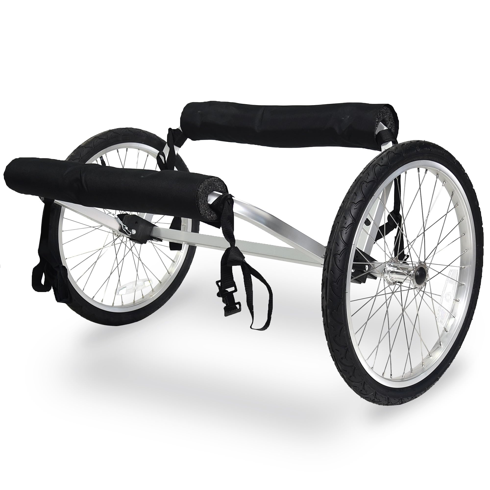 Wike Heavy Duty Aluminum Boat Cart for Canoes, Kayaks and Small Watercrafts - accommodates boats up to 48in. Long/100lbs towing weight/150lbs portage weight, includes padded supports, frame and wheels