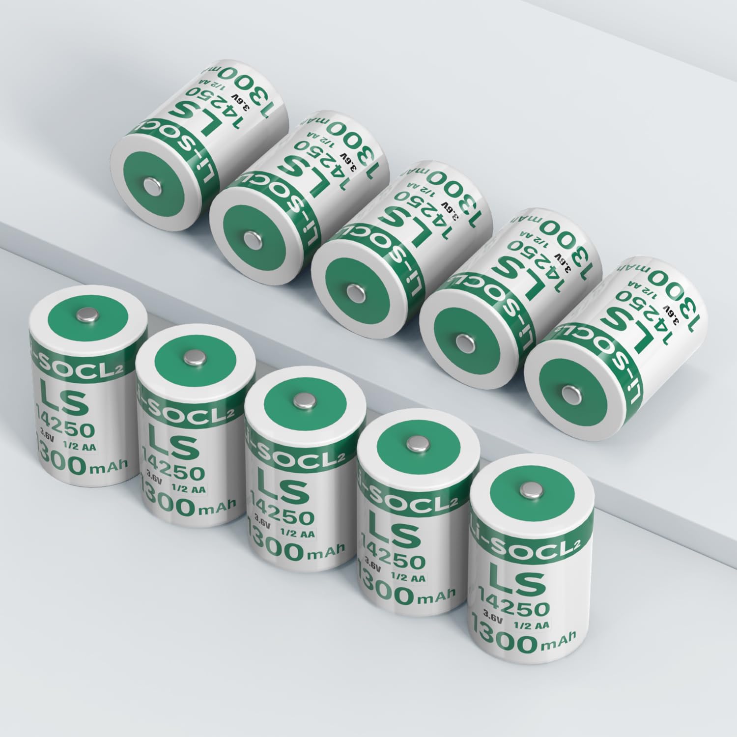 10 Pack LS14250 3.6V 1/2AA 1300mAh Lithium ER14250 Battery for SAFT Water Meter Electricity Generic Battery, Non-Rechargeable — view 7