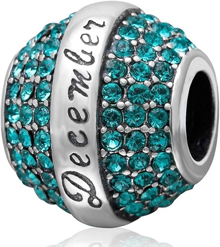 Birthstone encanto 925 plata esterlina marzo de Bead con Crystal Charm Encanto De Cumpleaños para Pulsera de Pandora encantos