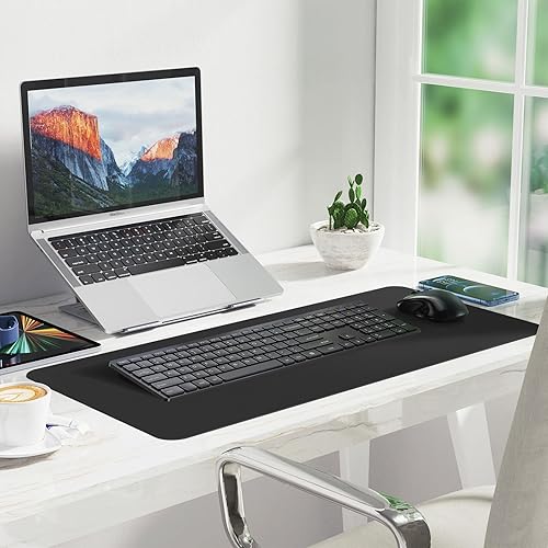 Miniatura 6 de Twocorn Alfombrilla de escritorio grande para mouse, piel sintética antideslizante, protección de escritorio, alfombrilla de escritorio para