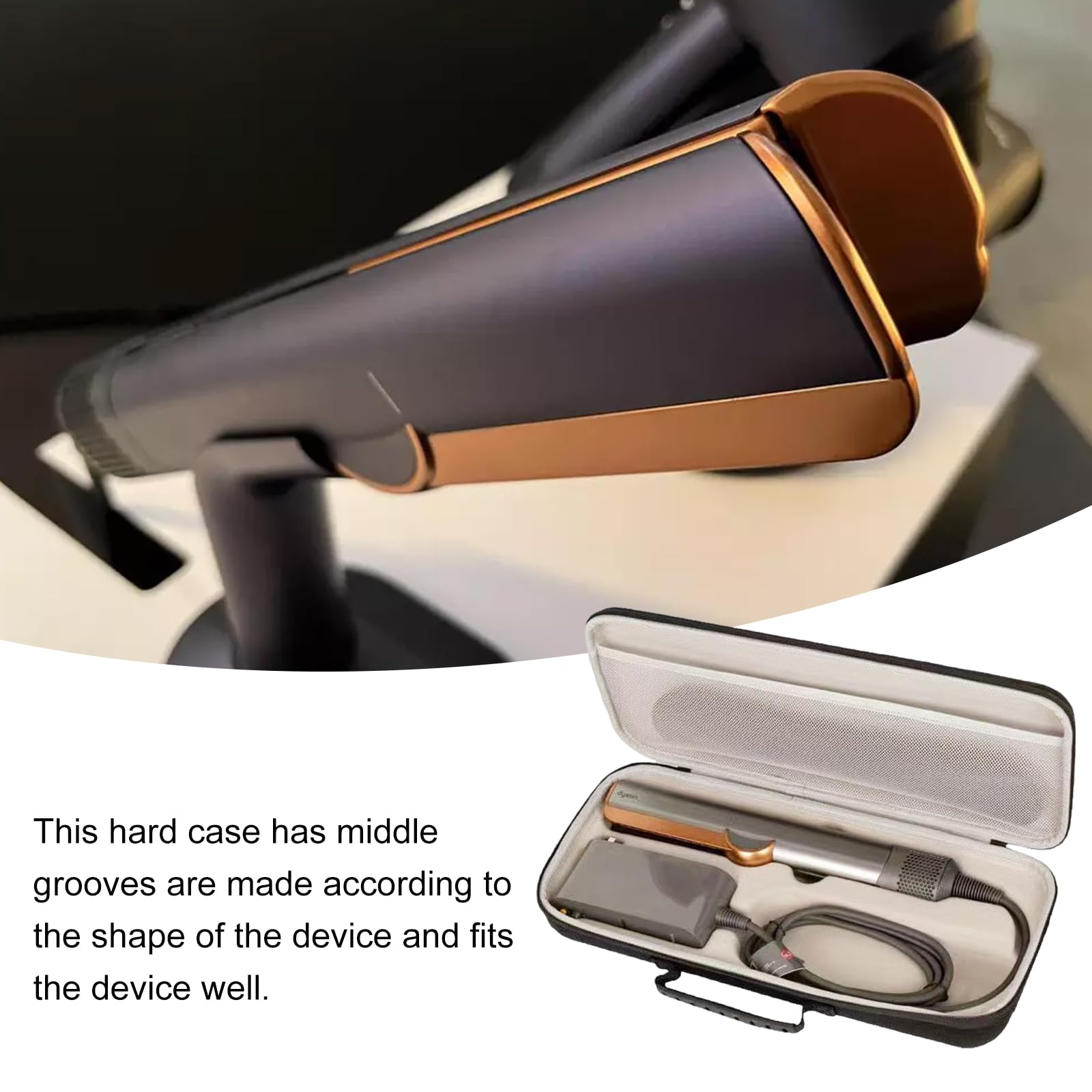 Borsa da Viaggio Impermeabile per Lisspeur,Custodia Rigida Protettiva,Borsa Portatile per Piastra per Capelli e Accessori,Impermeabile, Antigraffio e Organizzata per Accessori Power, Nero