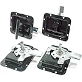 Red Hound Auto 4 Pack RV Paddle Lock Black Folding T Handle Compatible with Travel Trailer Compartments Utility Body Underbody Box Replacement for Some OEM