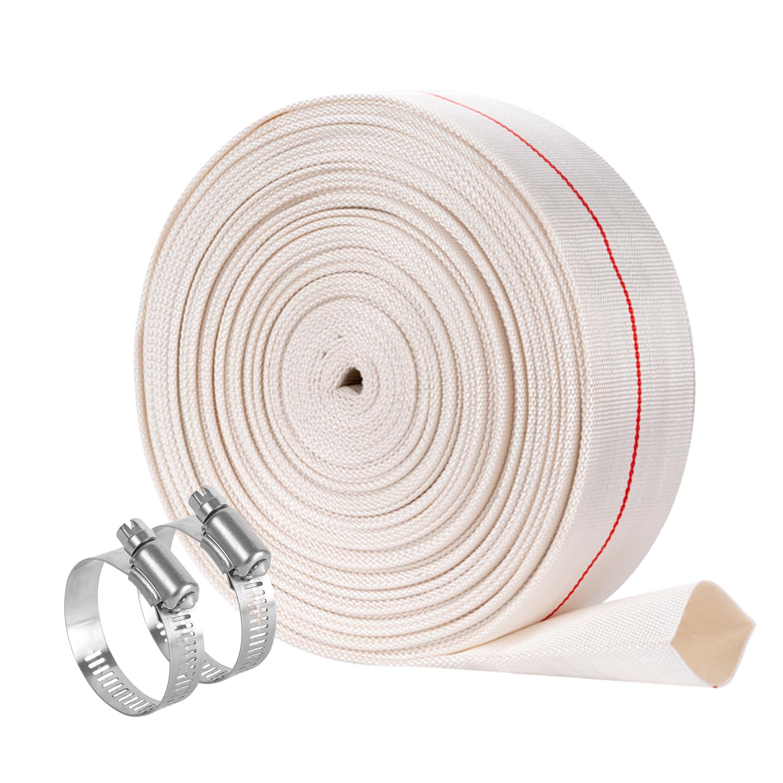 Eastrans 1.5IN x 100FT Pool Backwash Hose,Heavy Duty Flat Discharge Hose,Drain Hoses for Swimming Pool,Pool Filter Hose with 2 Clamps,Weather and Burst Resistant