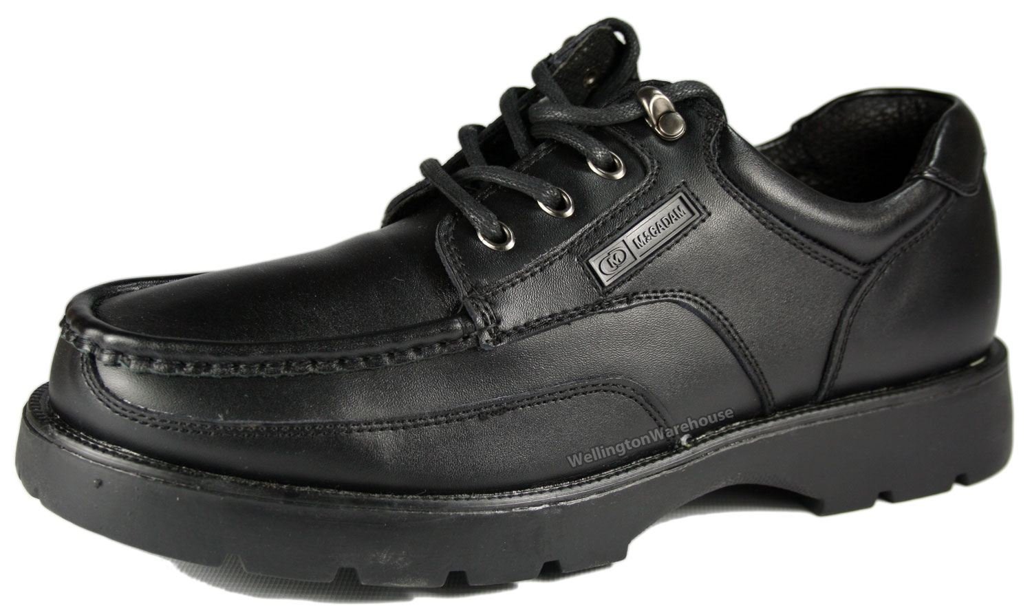 MACADAM Mens Black Leather Keane Comfortable lace up Shoes UK 7-12