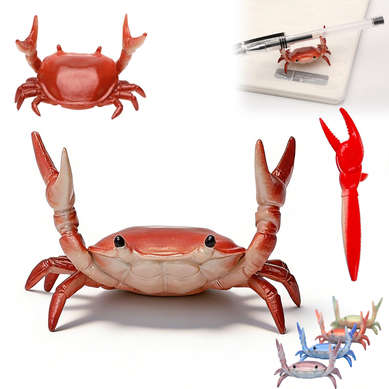 Nnbwlmaee A Cute Crab-Shaped Pen Holder, 2026 New Desk Crab Pen Holder, Weightlifting Crabs Desk Pens Stand, Mini Realistic Crabs Pencil Holders, For Office Workspace Study Home Tabletop (A)