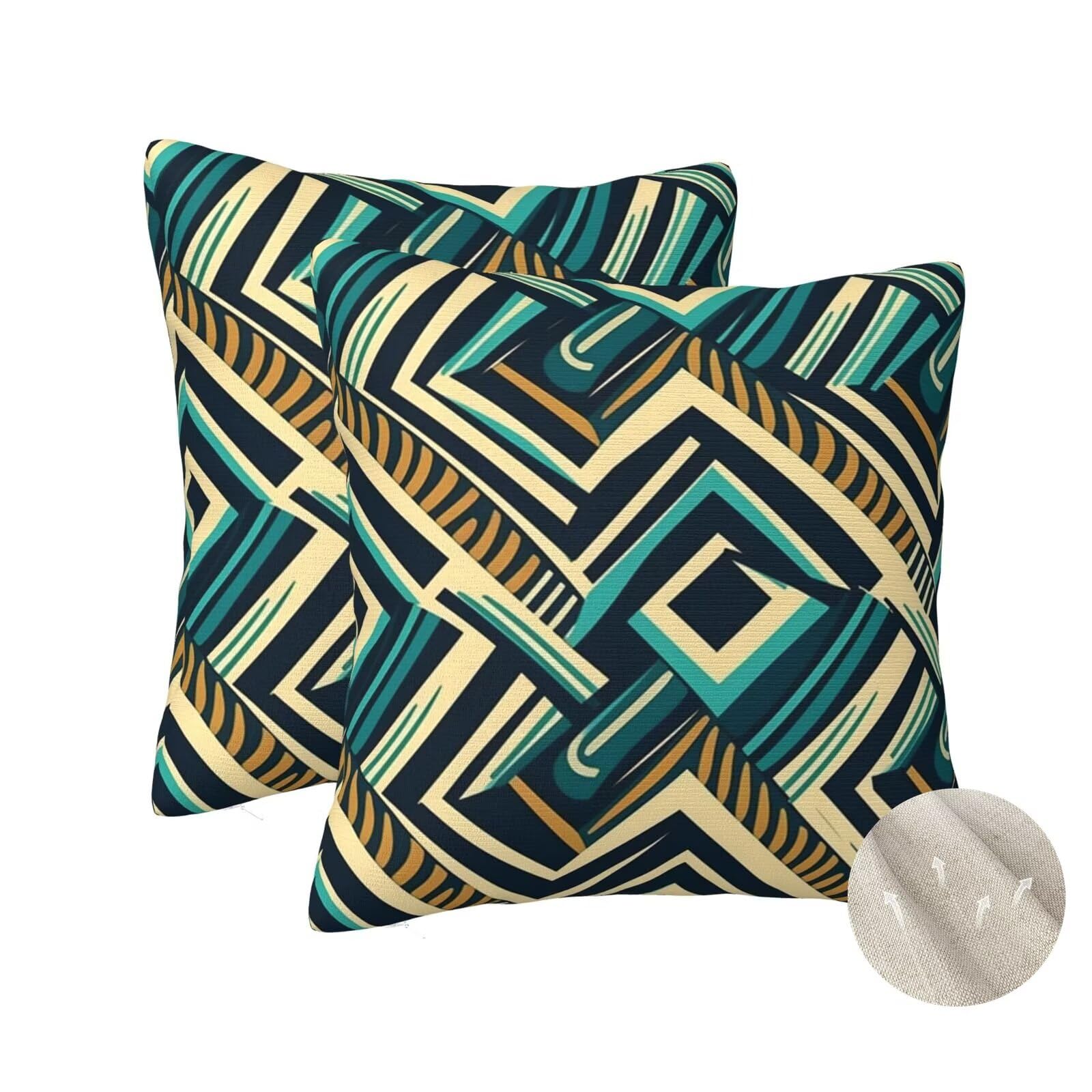 Housse coussin 70x70 cm lot de 2 style national marocain pour grand oreiller canapé salon