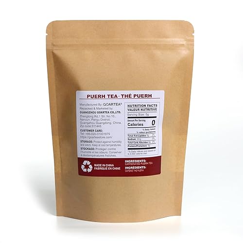 Miniatura 3 de GOARTEA Puerh Tea - Té maduro Puerh Hoja suelta 1.76 oz Nonpareil Supremo Natural Secado Xinhui Cáscara de Naranja Verde Chenpi Citrus - Té chino Pu