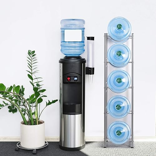 Miniatura 7 de HAITRAL Soporte para jarra de agua de 4 niveles, resistente para botellas de agua, color plateado