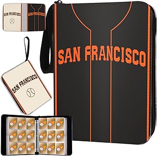 Baseball Card Binder with Sleeves 900 Pocket, San Francisco Baseball Trading Card Holder Collector Album Sports Trading Card 3 Ring Binder Storage Book Folder Case
