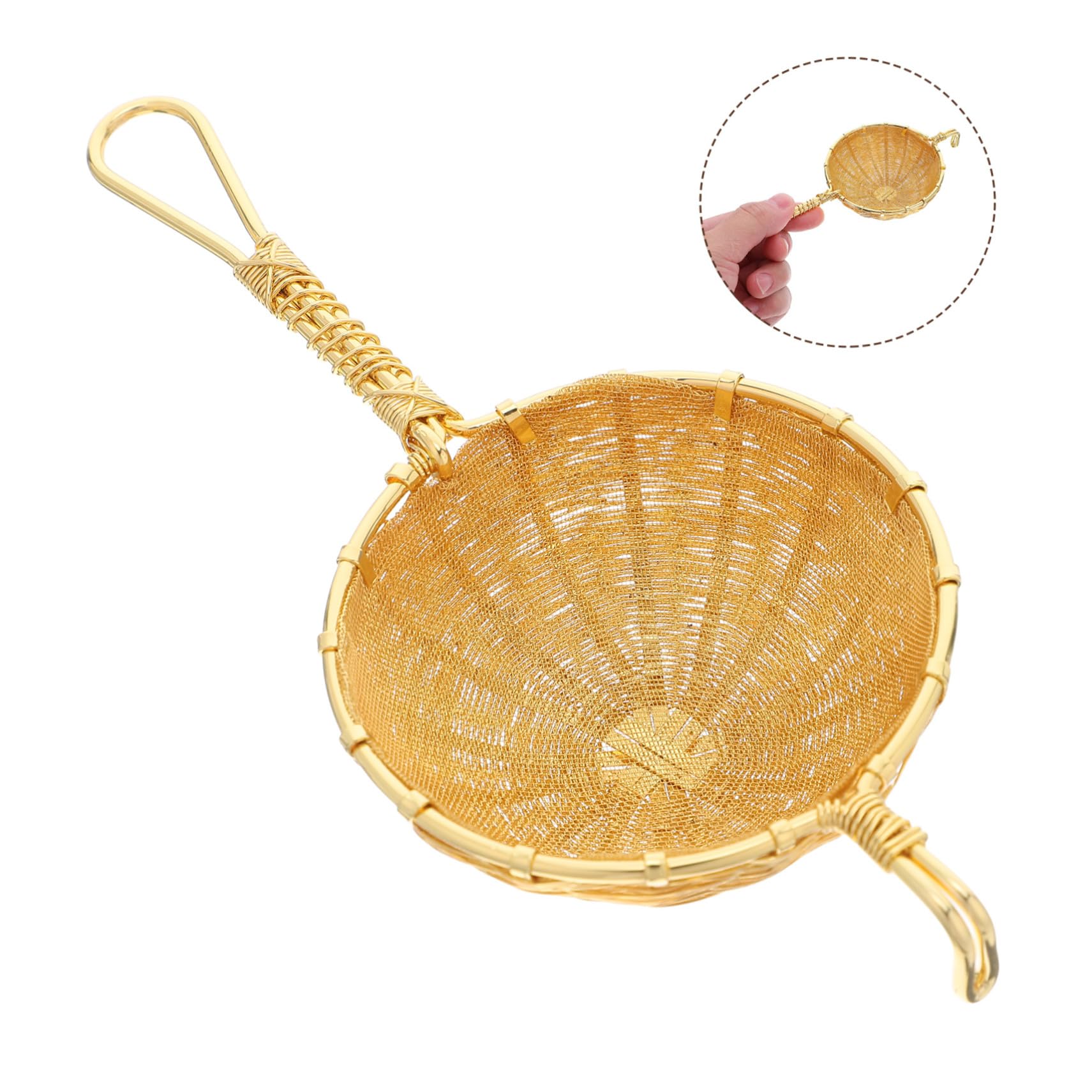 Filtre à Thé Lavable Passoire Fine à Thé Vrac avec Poignée Infuseur Réutilisable pour Sucre Épices Élégant