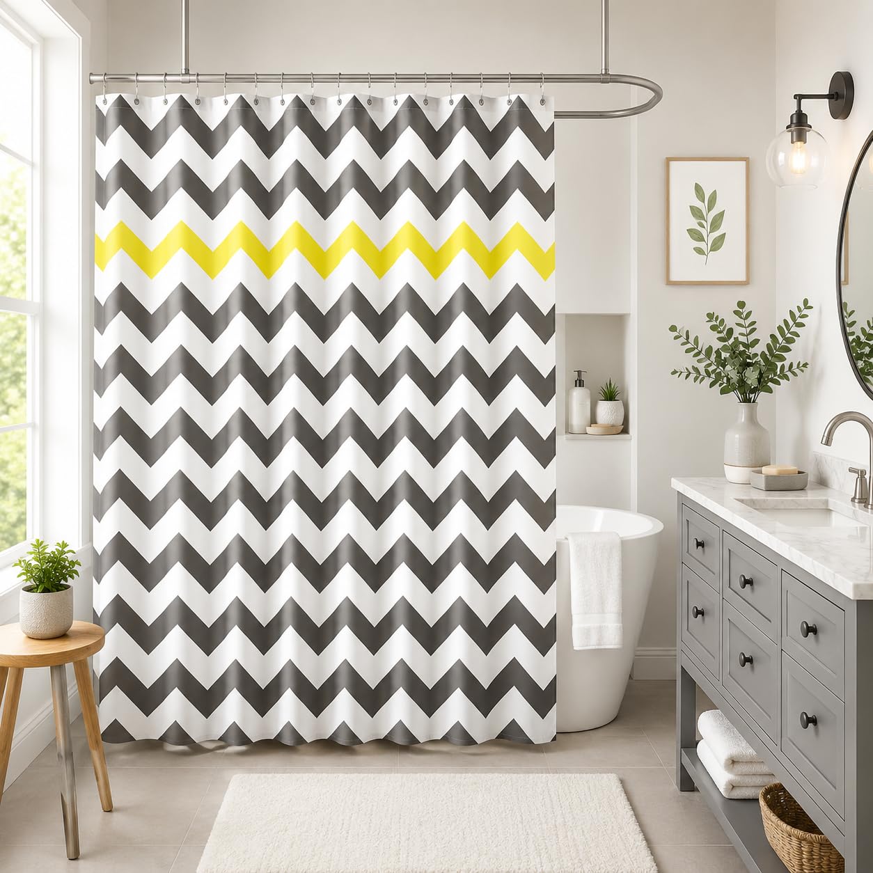 Chevron Shower Curtain - Modern Stripes -9 Chevron Shower Curtain - Modern Stripes -9