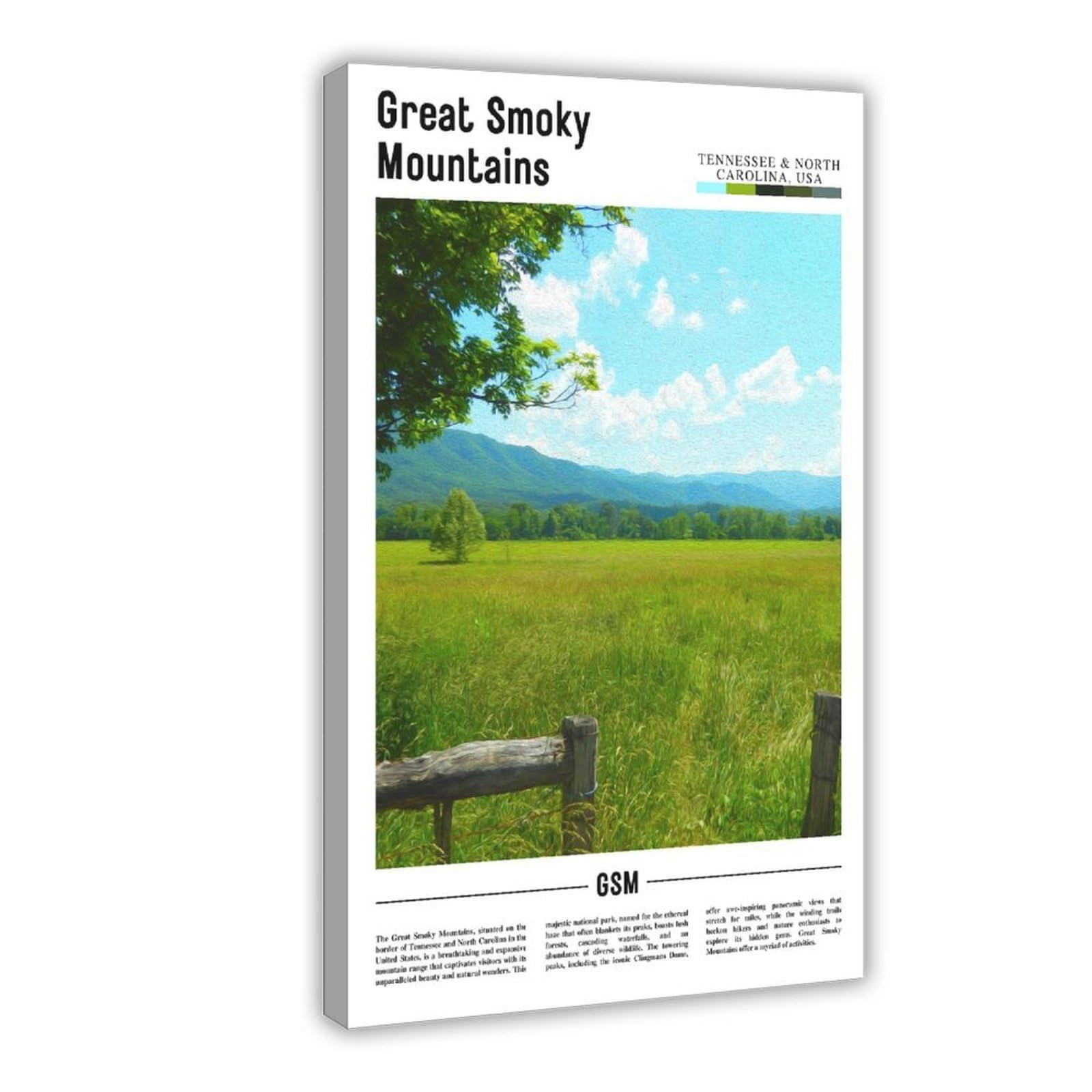 Wcyb Frame Great Smoky Mountains Tennessee & Northcarolina The United States Of America Scenery Travel Prints Posters Canvas Deco Paintings Wall Art For Office H