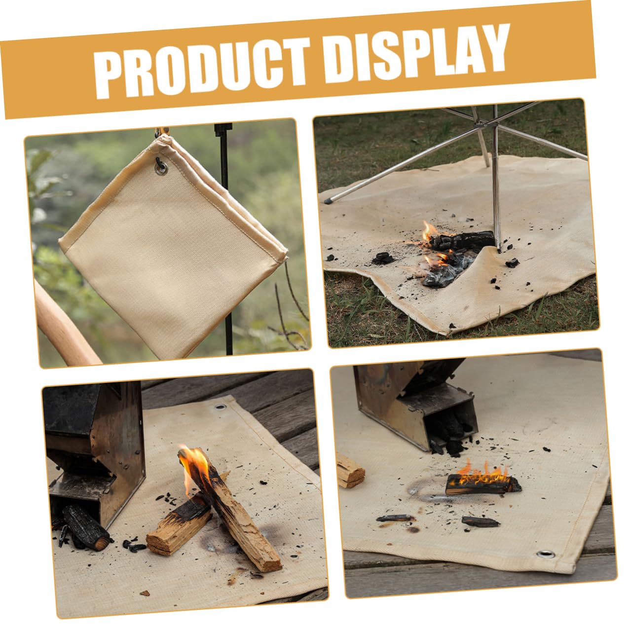 Balacoo Fiberglass Fabric Fireproof Blanket Heavy Duty Welding Blanket Insulated for Outdoor Camping