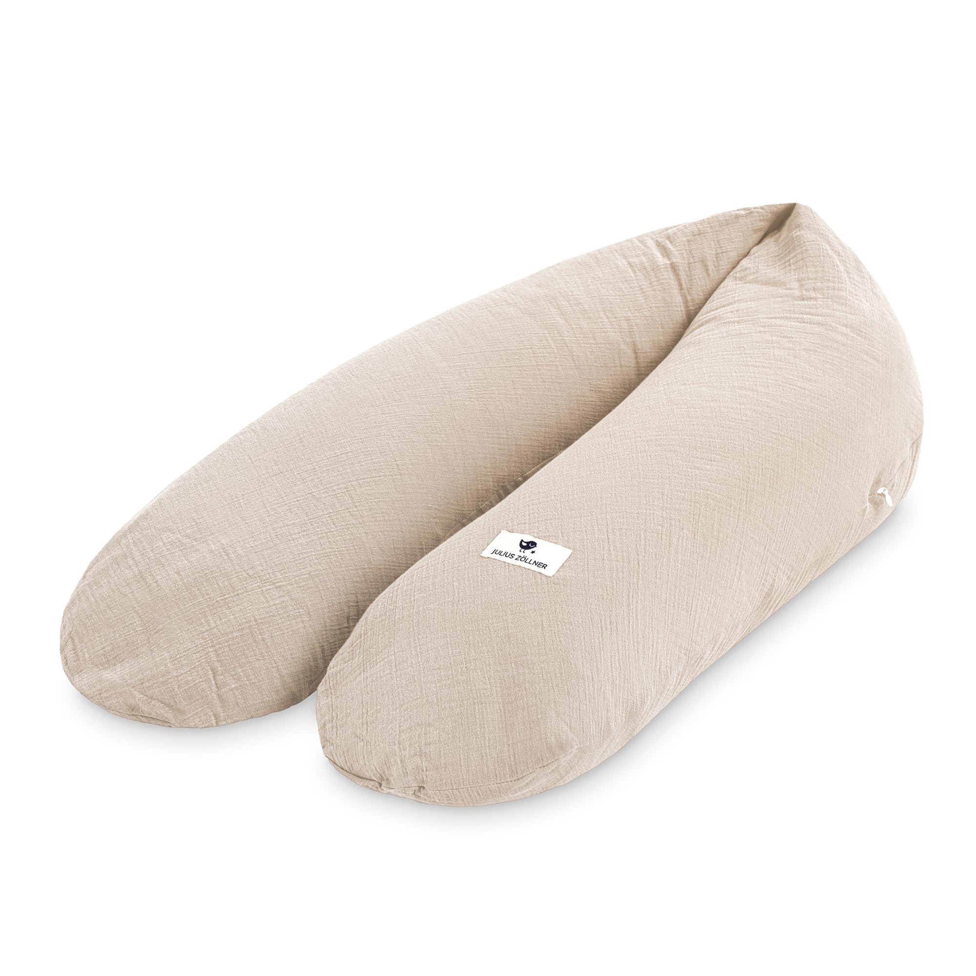 Julius Zöllner Stillkissen Musselin | Schwangerschaftskissen, Seitenschläferkissen & Lagerungskissen in einem | 100% Baumwolle, Oeko-TEX Standard 100 | Sand