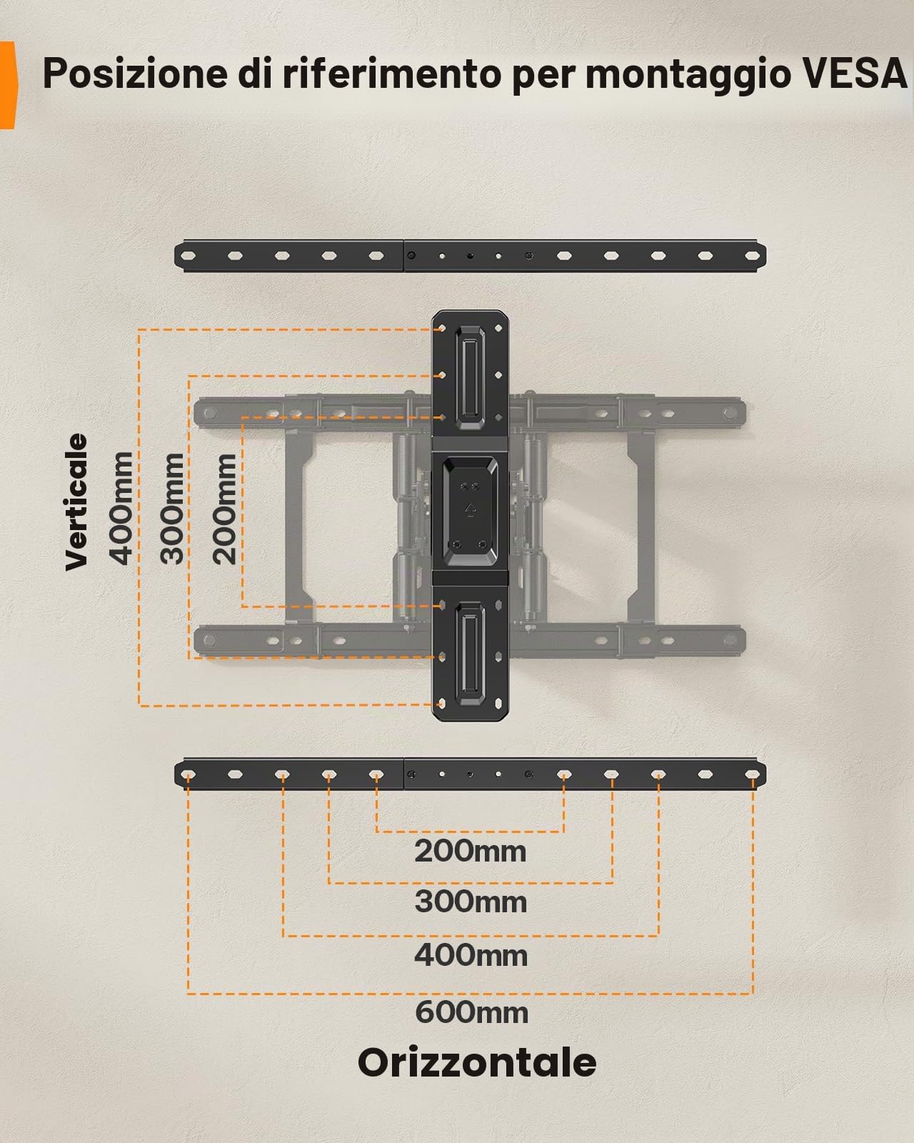 Perlegear Ultra Compatto Supporto TV Parete, Profilo Sottile da 27,9mm TV 42” - 90”, Staffa TV a Movimento Doppio Braccio Articolato, Rotazione, Inclinazione, VESA max 600x400mm, Porta 60kg