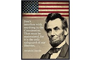 Abe Lincoln Quote, American Flag Art - Patriotic Wall Decor for Conservatives