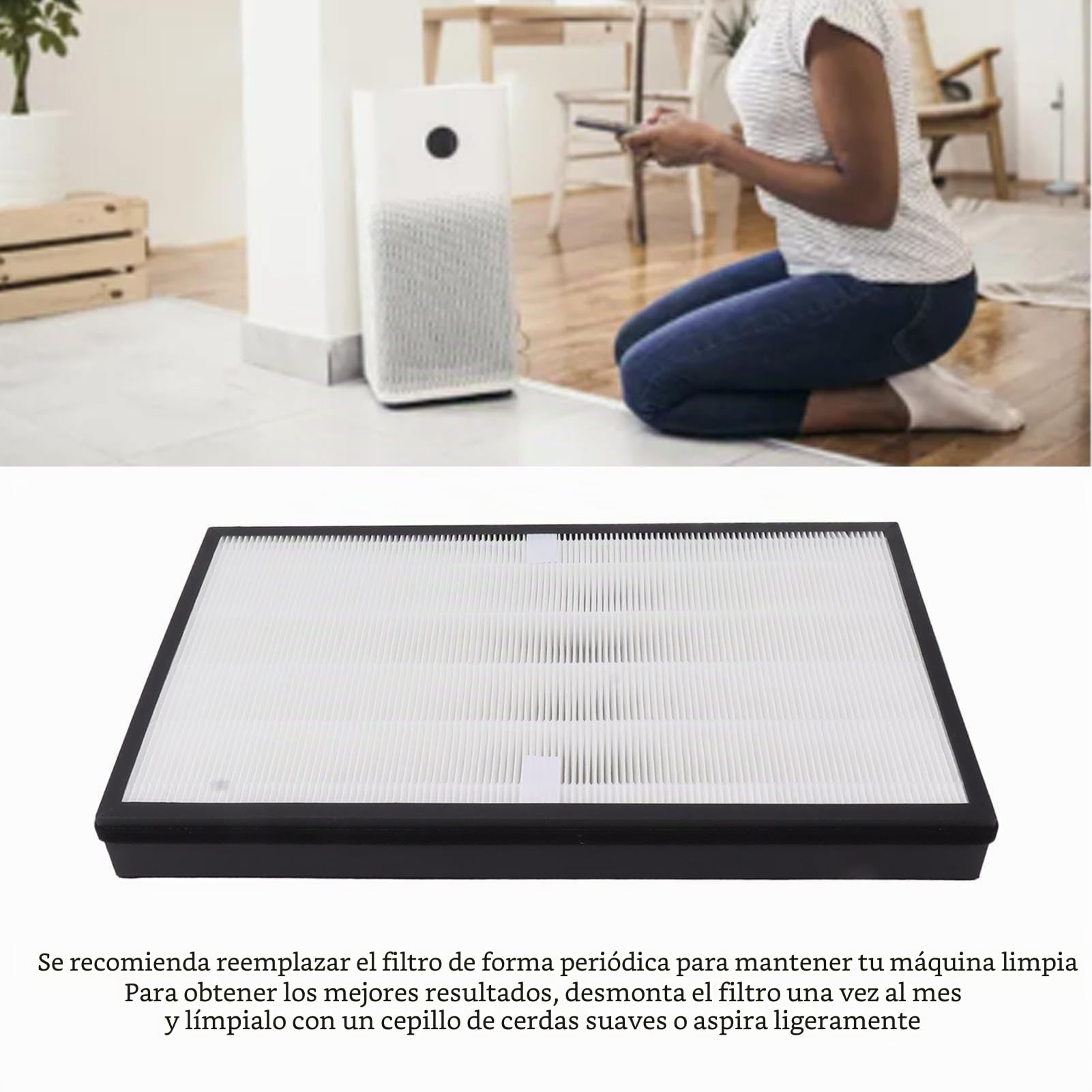Tnfeeon 2 Filtros de Repuesto para Purificadores de Aire Midea KJ700G H32 720G H31 - Alto Rendimiento, Filtración de Aire Eficaz, Reduce el Olor, Fácil Instalación, Mantenimiento Regular