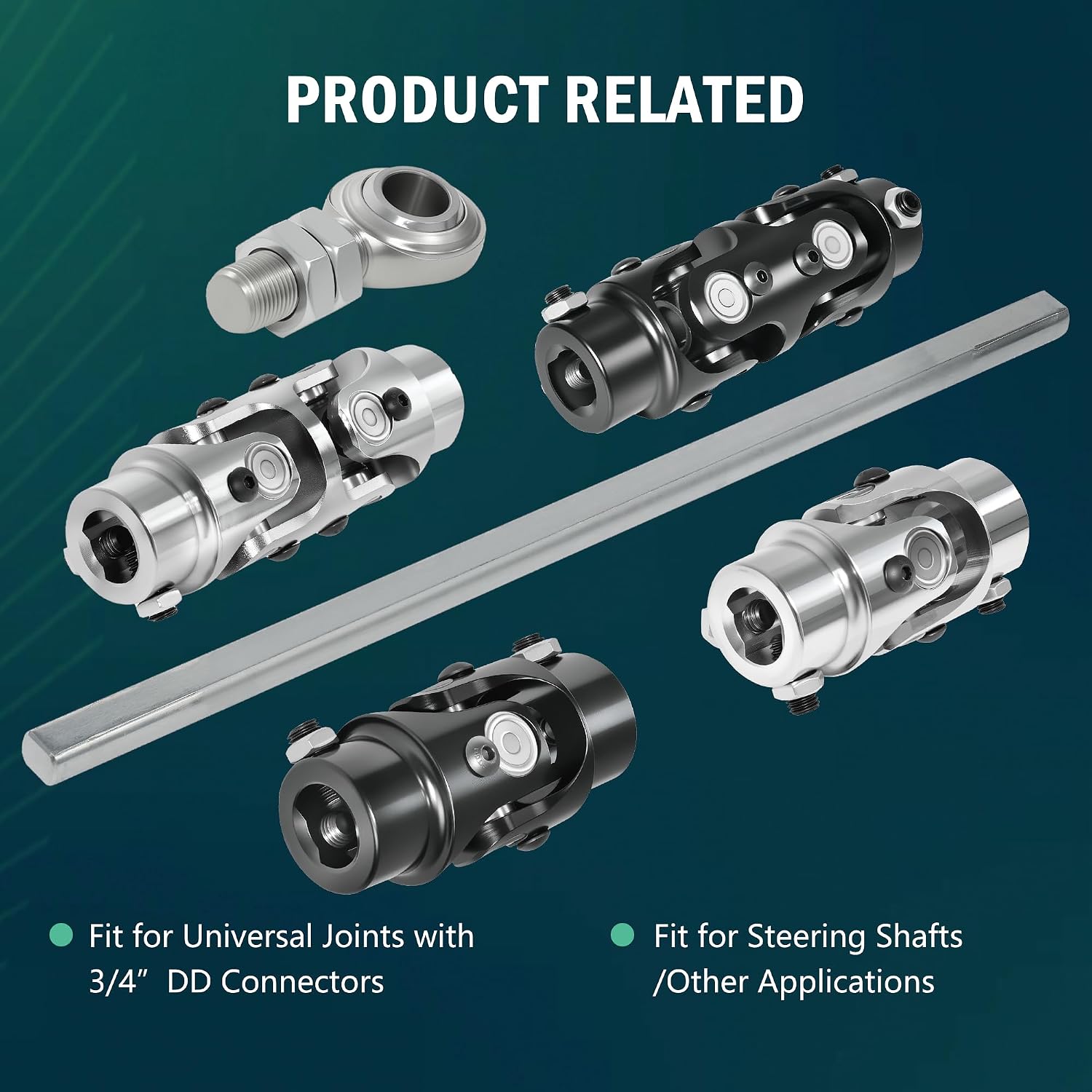 18" Length 3/4" DD Steering Shaft Universal | Solid Steel Construction; Precise 3/4 DD Bore Fit; Smooth Steering Rotation