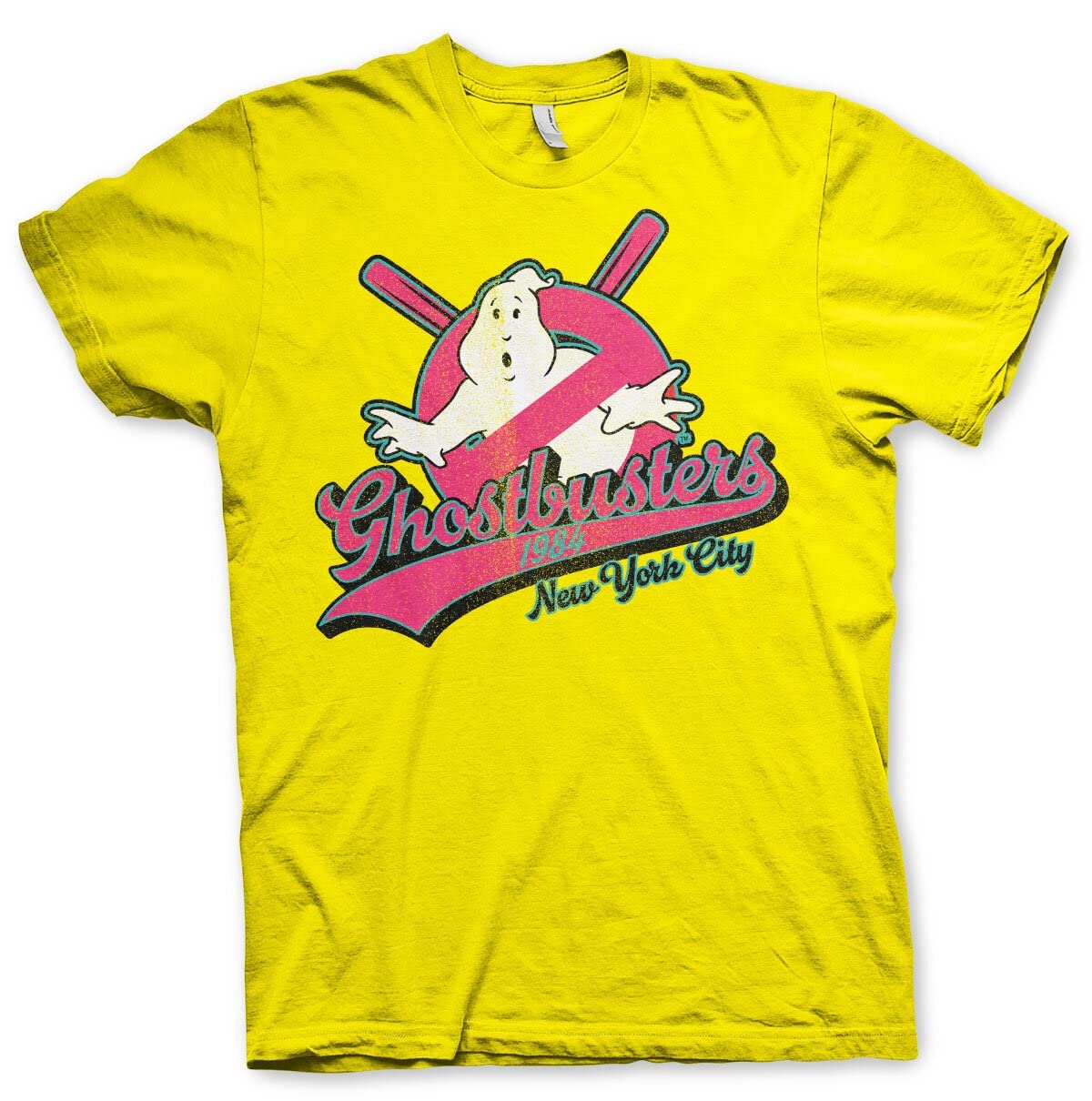 Ghostbusters Officially Licensed New York City Mens T-Shirt (Yellow), X-Large