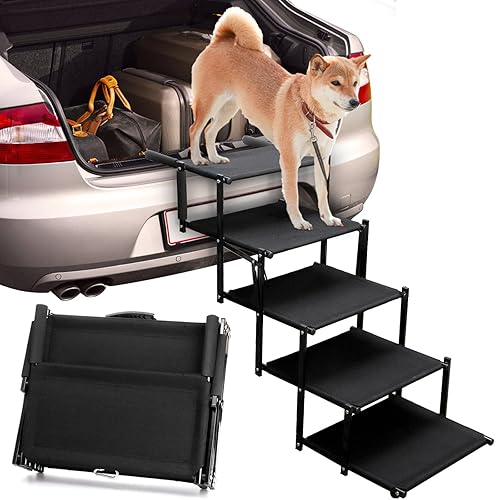 Hacaroa Foldable Dog Car Steps for Large Dogs, 5 Steps
