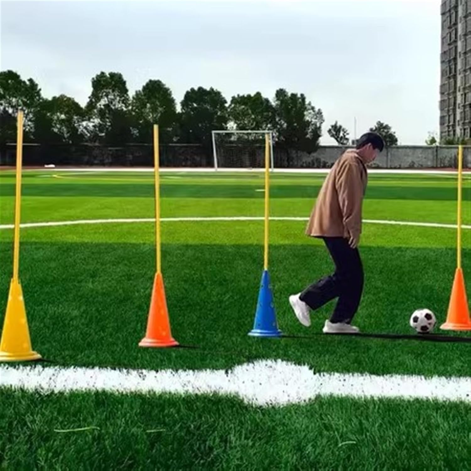 Agility Training Set for Players, Multi-Purpose Hurdles Equipment, School Exercise Gear, for Speed Agility Drills and Fun Competitions, with Cones (Size : 120cm/47.2i