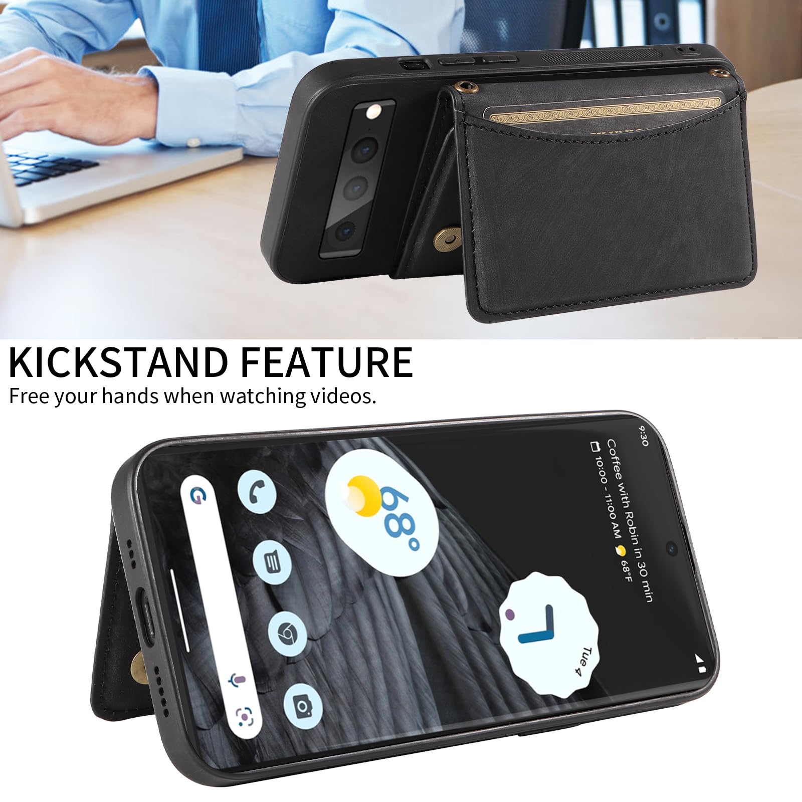 Case For Google Pixel 7 Pro 5g Cover Kickstand Function Magnetic Credit Card Holder Compatible With Google Pixel 7 Pro 5g Wallet Leather Case - View #11