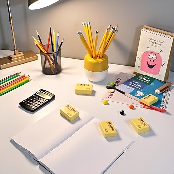 5Pcs Soft Rubber 4B Pencil Eraser for Drawing Writing Office School Nursery Gift Standard Pencil Erasers,Erasers and Correction Products