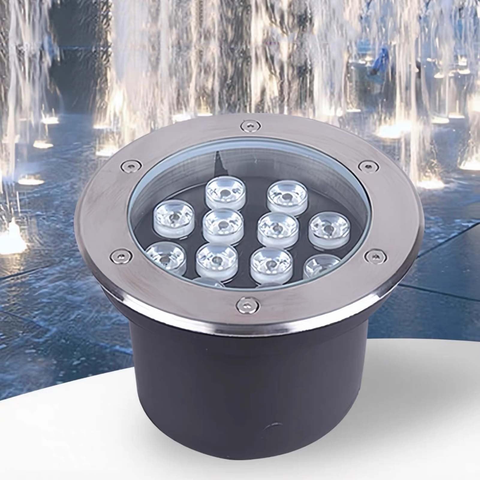 Zewnętrzny reflektor wpuszczany - 110-230 V Lampa w ogrodzie pochowanym, zatapialne światło LED, IP68, wodoodporna lampa zewnętrzna do zabudowy, zewnętrzna lampa punktowa LED ze stali nierdzewnej