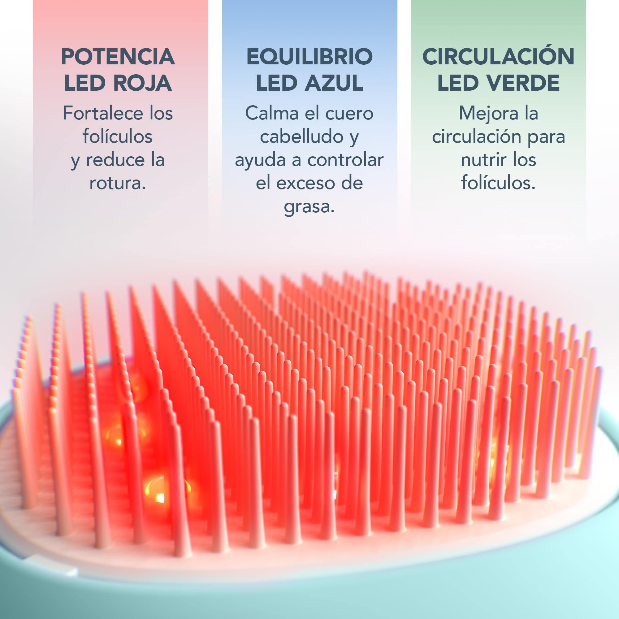 FOREO FLIP Play Advanced LED Light Hairbrush - Multi-Functional 3-in-1 Hair & Scalp Tool with Red, Blue & Green Light Modes – Designed to Support Scalp and Hair Appearance - Ice Ice Baby!