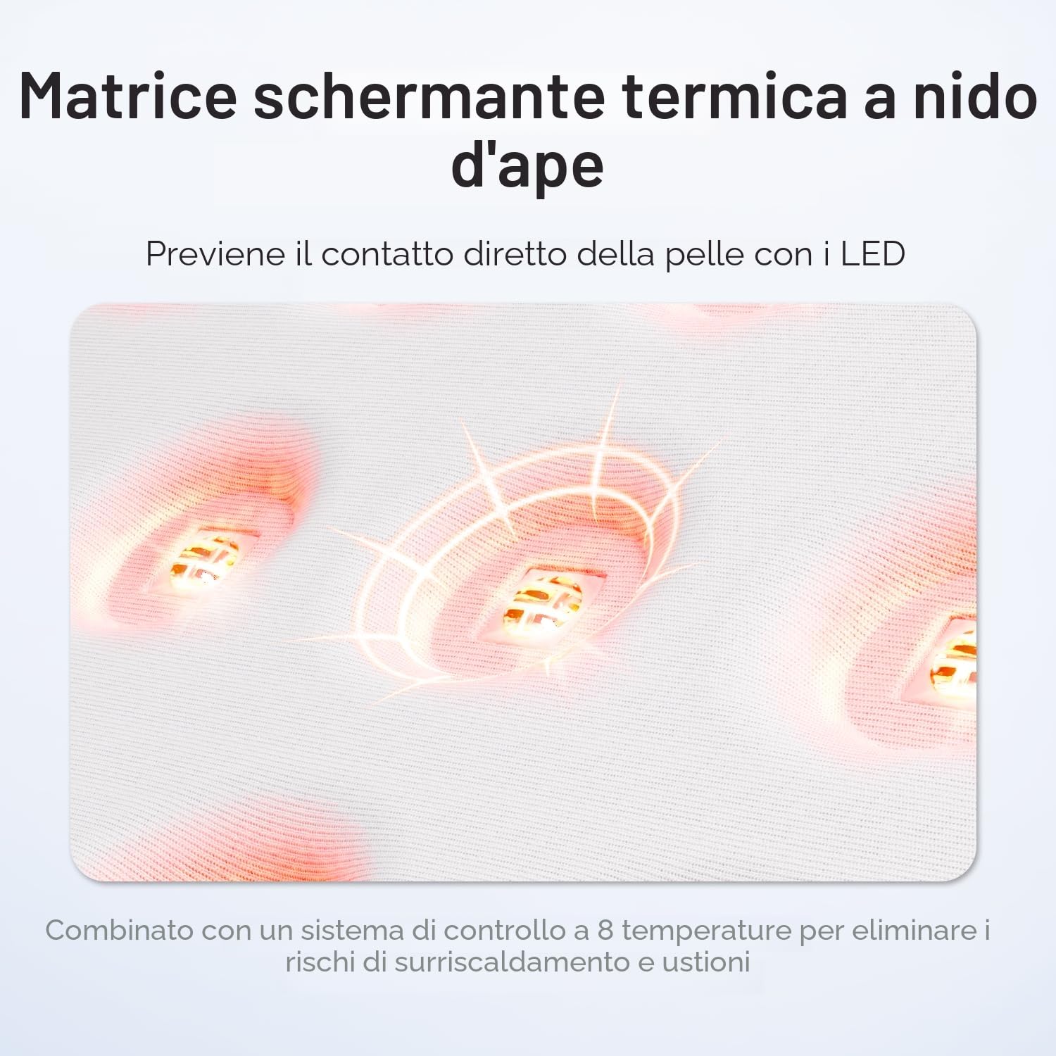 Terapia a Luce Rossa per il Viso, Approvata dalla FDA, Maschera LED con 4 Modalità, Luce Blu, Rossa e Infrarossa, Dispositivo PDT per Cura Professionale di Viso e Corpo