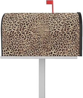 Mailbox Cover Magnetic Sexy Leopard Print Mailbox Covers Standard Size 21x18in,Mailbox Covers Wrap Post Letter Box Cover for Garden Yard Outdoor Decor Brown Animal Texture