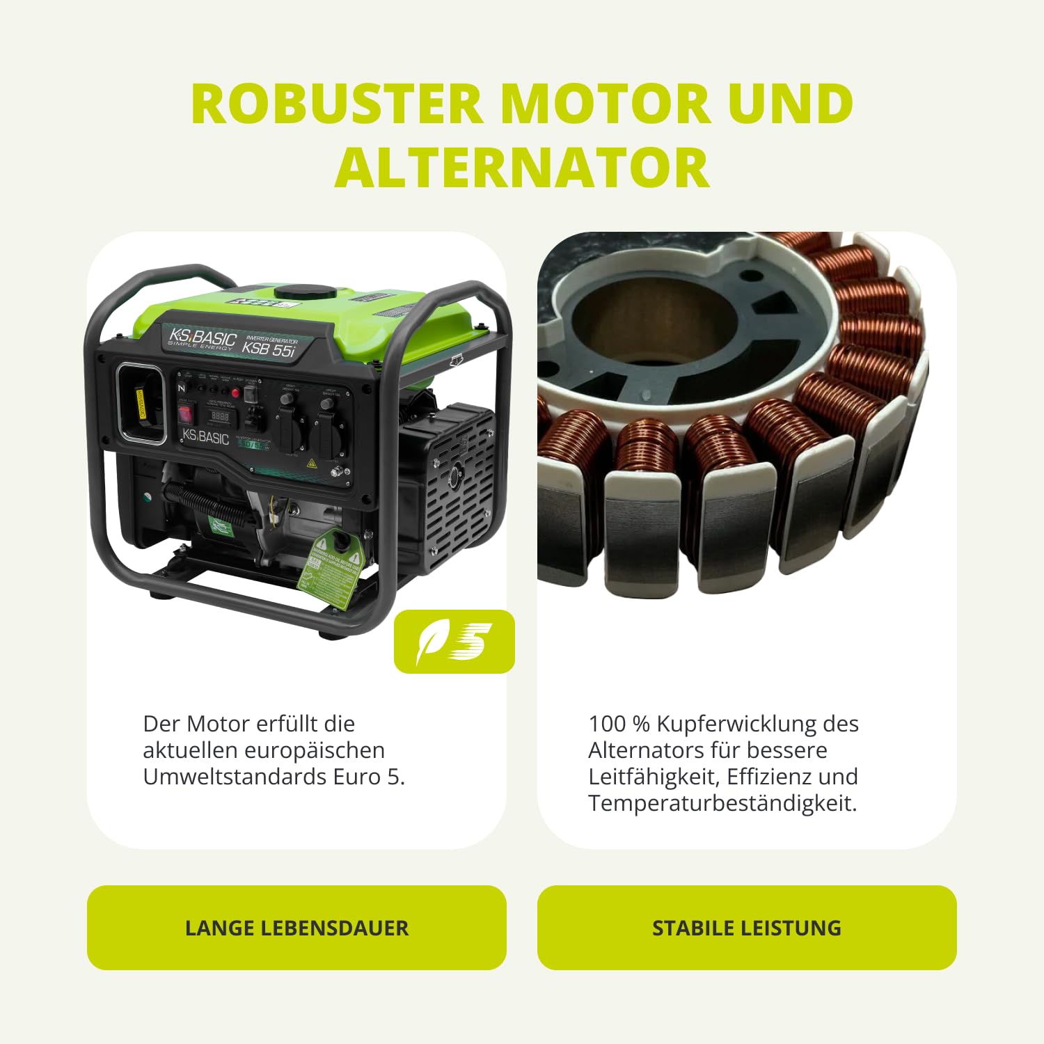 K&S BASIC 30i Inverter-Generator 2800W, 3000W maximal, kompakter Notstromaggregat Benzin, reine Sinuswelle, Stromerzeuger mit Eco-Modus, für Zuhause, Camping und Werkstattarbeiten, EURO 5.