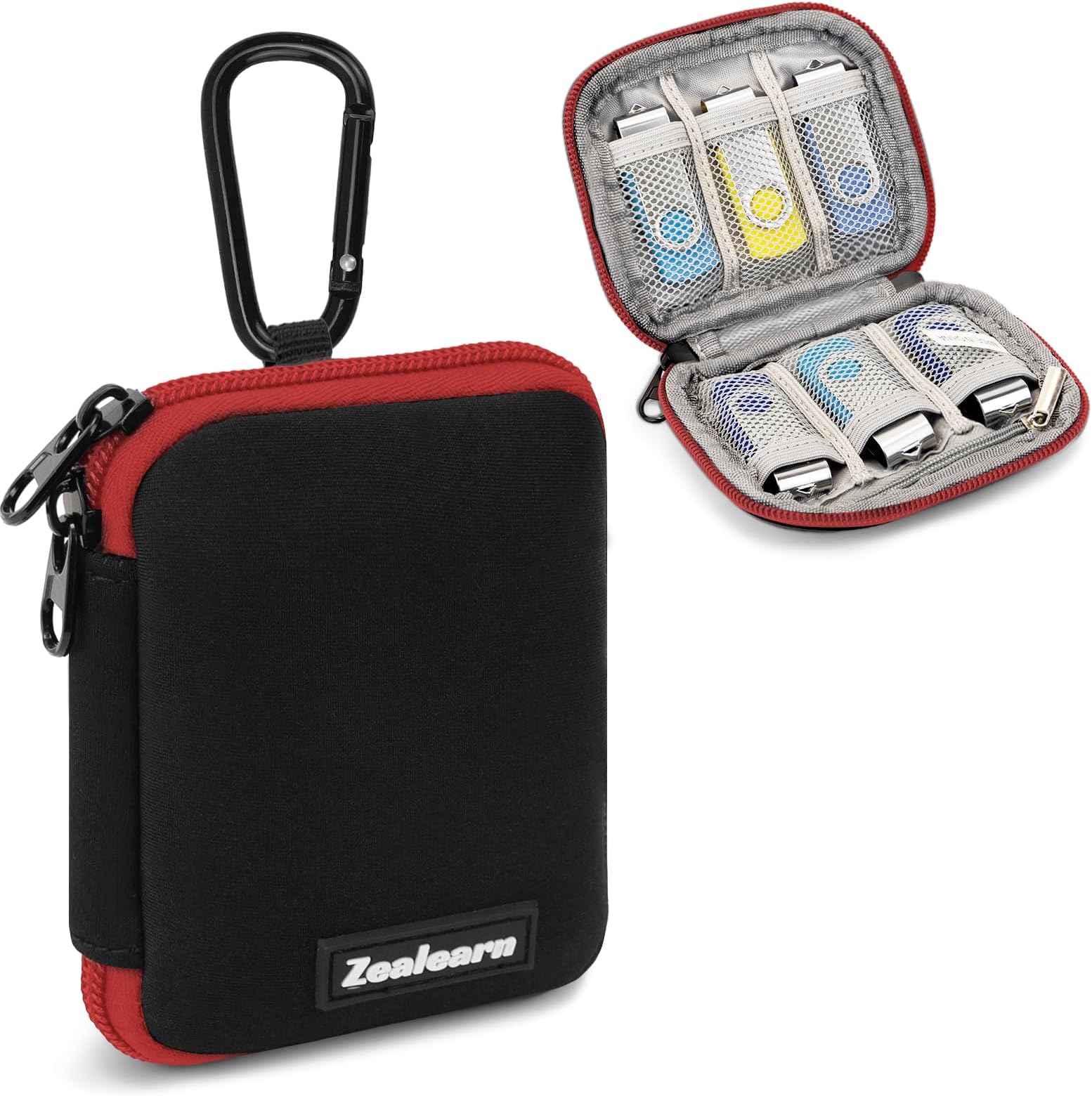 USB Flash Drive Case with Labels, Gifts for Men, USBs Case Organizer Holds 6 Pcs, USBs Storage Cases, USB Sticks Holder, Thumb Drive Cases, Fits for Samsung/Sandisk/Jump Drive, etc, 9107R