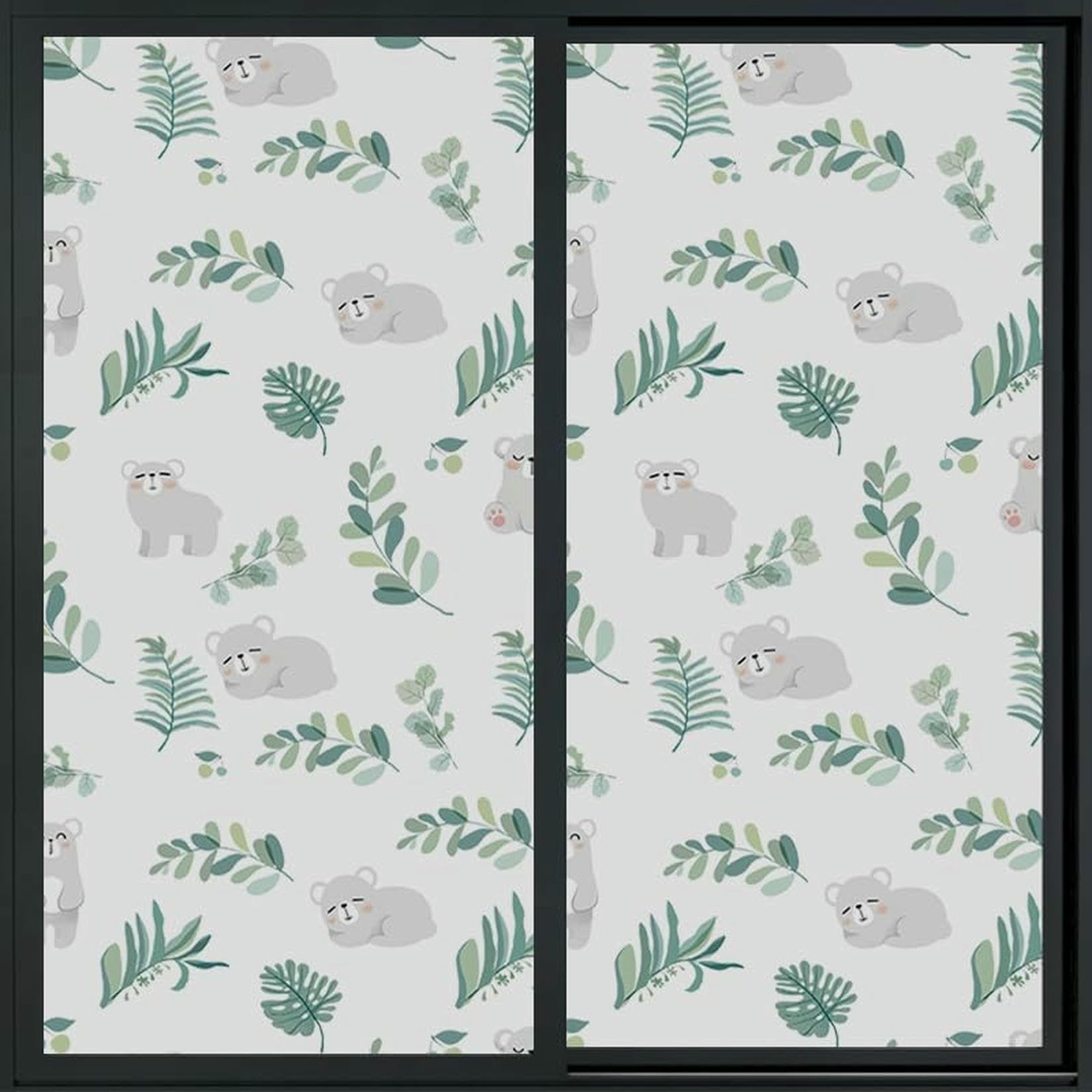 Film de fenêtre opaque koala green vitrail occultant pour vitrage