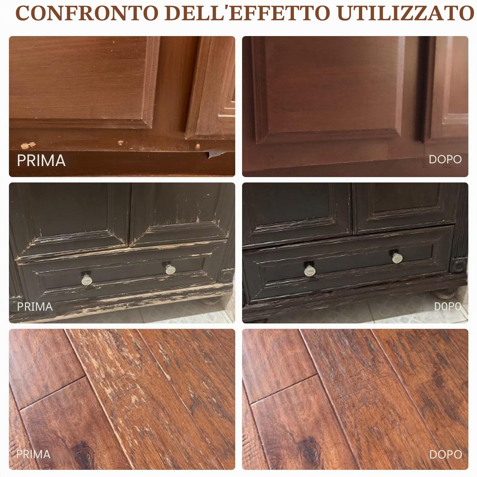 SEISSO Kit di riparazione di mobili, kit di riparazione di pavimenti in legno, kit di ritocco per mobili, riparatori di graffi, porta, pavimento