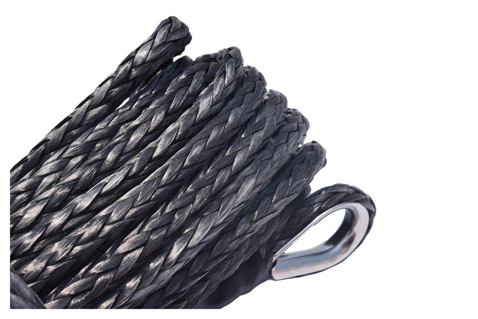 Syntetyczna lina wyciągarki, Czarny Kabel Wciągarski 10mm * 26 m, przedłużenie liny, liny off-road, lina przedłużająca dla ATV UTV SUV do pojazdów terenowych 4WD ATV UTV