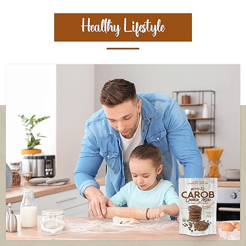 Miniatura 4 de Missy J's Mezcla de muestra de galletas de trigo integral y brownie de algarroba orgánica, sustituto saludable sin cafeína para chocolate, hecho de