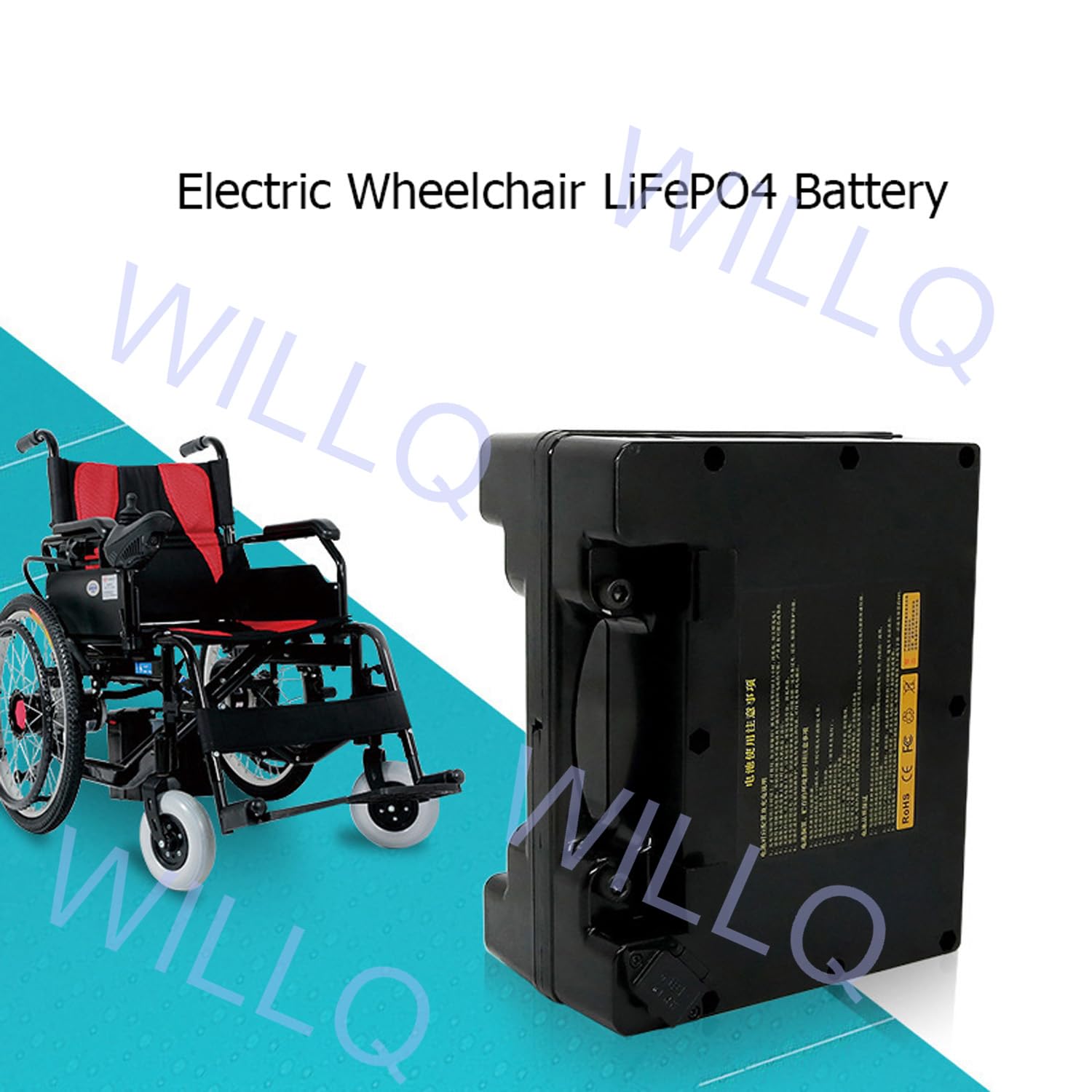 Batería de Litio Batería para Silla de Ruedas eléctrica 24V 20Ah 25Ah 30Ah 35Ah 40Ah Batería Recargable de Iones de Litio para Motor de Silla de Ruedas eléctrica 100W 500W 150W,24v30ah