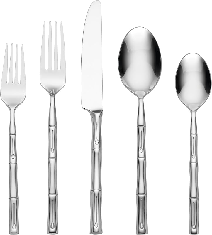 Hampton Forge Bamboo 20-Piece 18/0 Silverware Set for 4, Flatware